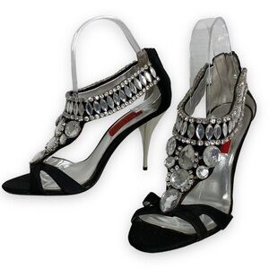 Town Shoes - Red Carpet Collection jewelled Silver Stilettos - Size 38